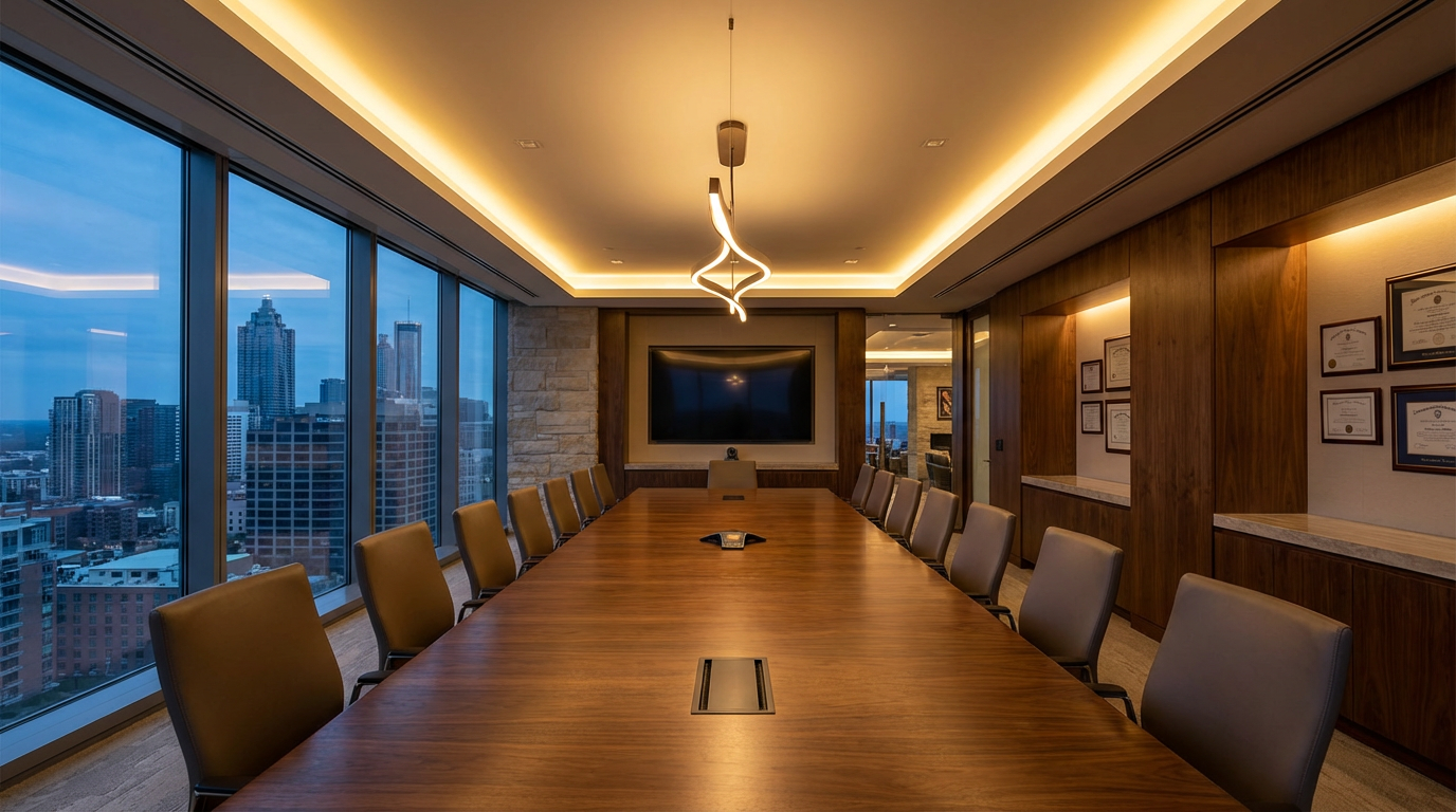 Counsel room overlooking the city